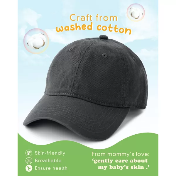 FURTALK Toddler Baseball Hat Kids Boys Girls Adjustable Washed Cotton Baseball Cap with Ponytail