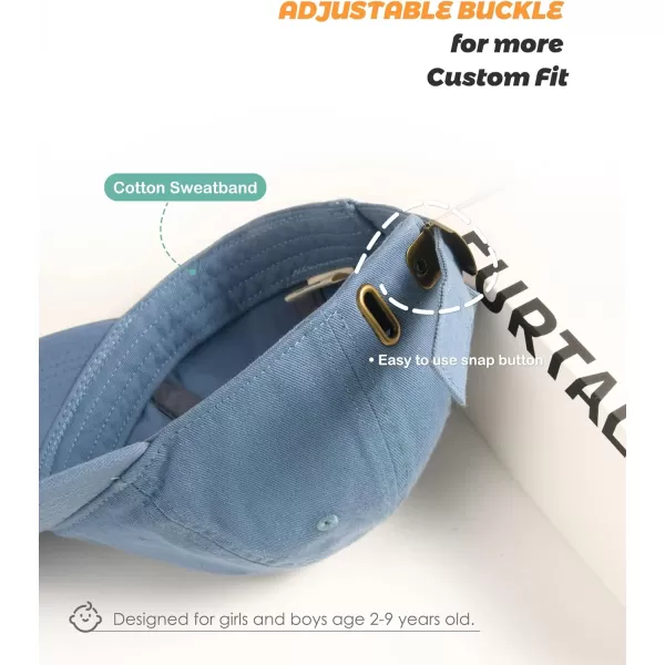 FURTALK Toddler Baseball Hat Kids Boys Girls Adjustable Washed Cotton Baseball Cap with Ponytail