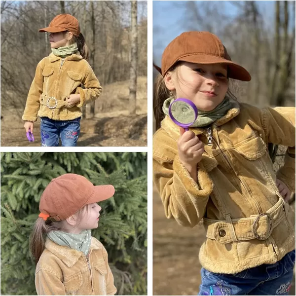 FURTALK Toddler Baseball Hat Kids Boys Girls Adjustable Washed Cotton Baseball Cap with Ponytail