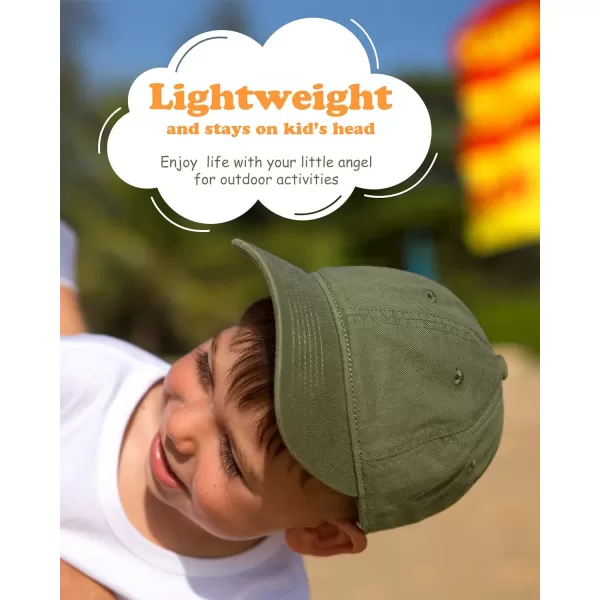 FURTALK Toddler Baseball Hat Kids Boys Girls Adjustable Washed Cotton Baseball Cap with Ponytail