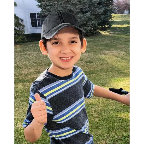 FURTALK Toddler Baseball Hat Kids Boys Girls Adjustable Washed Cotton Baseball Cap with Ponytail
