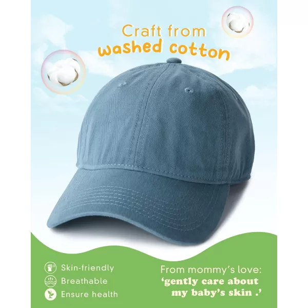 FURTALK Toddler Baseball Hat Kids Boys Girls Adjustable Washed Cotton Baseball Cap with Ponytail