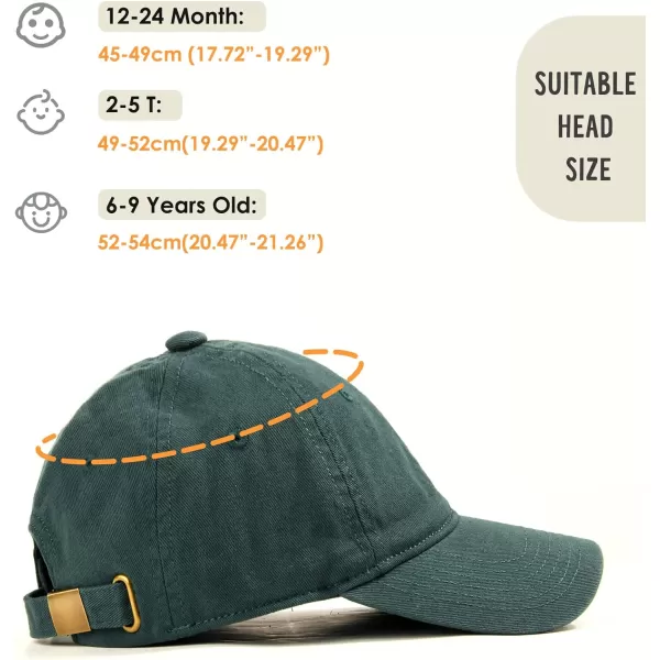 FURTALK Toddler Baseball Hat Kids Boys Girls Adjustable Washed Cotton Baseball Cap with Ponytail