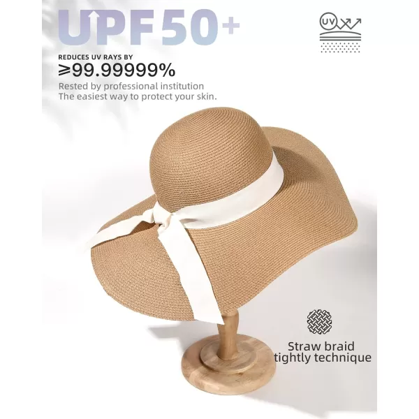 FURTALK Womens Sun Straw Hat Wide Brim UPF 50 Summer Hat Foldable Roll up Floppy Beach Hats for Women