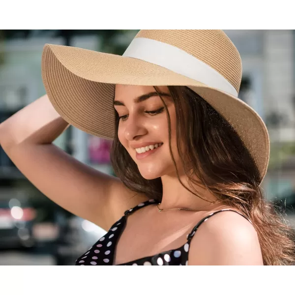 FURTALK Womens Sun Straw Hat Wide Brim UPF 50 Summer Hat Foldable Roll up Floppy Beach Hats for Women