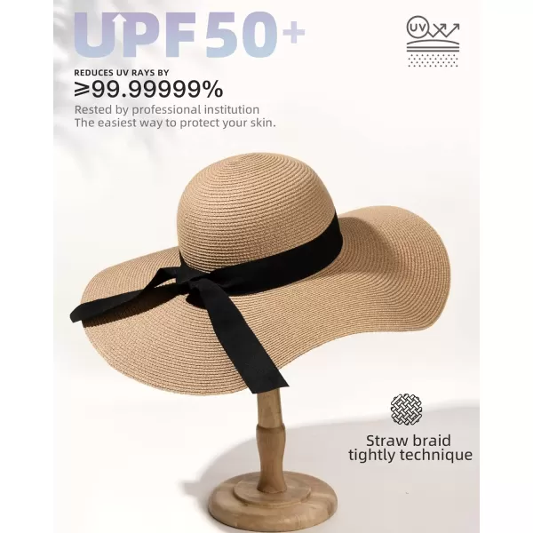 FURTALK Womens Sun Straw Hat Wide Brim UPF 50 Summer Hat Foldable Roll up Floppy Beach Hats for Women
