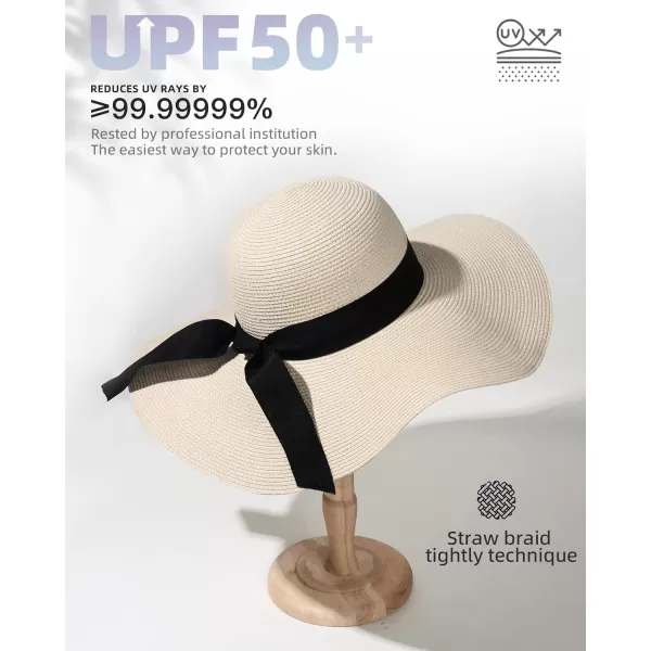 FURTALK Womens Sun Straw Hat Wide Brim UPF 50 Summer Hat Foldable Roll up Floppy Beach Hats for Women