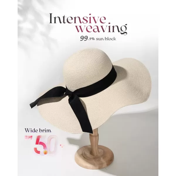 FURTALK Womens Sun Straw Hat Wide Brim UPF 50 Summer Hat Foldable Roll up Floppy Beach Hats for Women