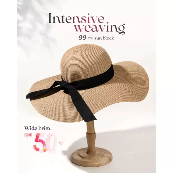 FURTALK Womens Sun Straw Hat Wide Brim UPF 50 Summer Hat Foldable Roll up Floppy Beach Hats for Women