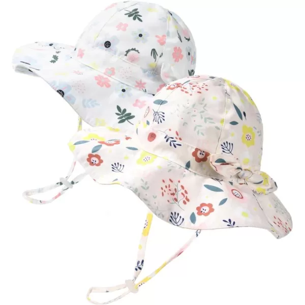 FURTALK Baby Girl Sun Hat Summer Beach Htas with UPF50+ Sun Protection Wide Brim Toddler Sun Hat Cap