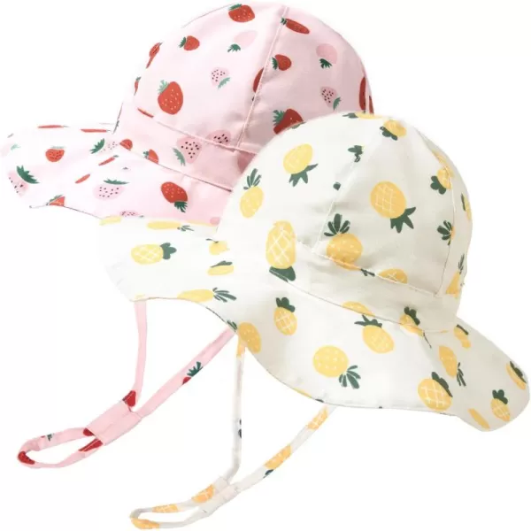 FURTALK Baby Girl Sun Hat Summer Beach Htas with UPF50+ Sun Protection Wide Brim Toddler Sun Hat Cap