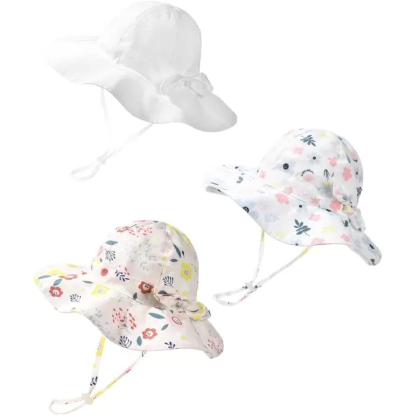 FURTALK Baby Girl Sun Hat Summer Beach Htas with UPF50+ Sun Protection Wide Brim Toddler Sun Hat Cap