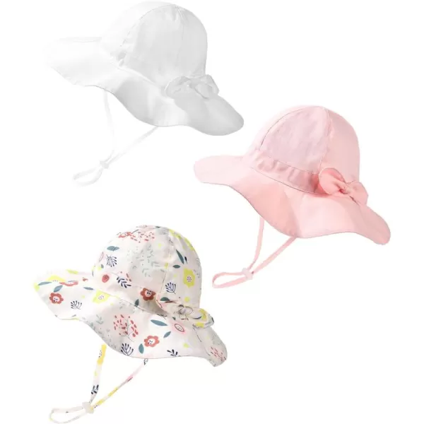 FURTALK Baby Girl Sun Hat Summer Beach Htas with UPF50+ Sun Protection Wide Brim Toddler Sun Hat Cap