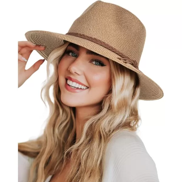 FURTALK Sun Hats for Women Summer Wide Brim UV UPF 50+ Panama Fedora Foldable Packable Straw Beach Hat