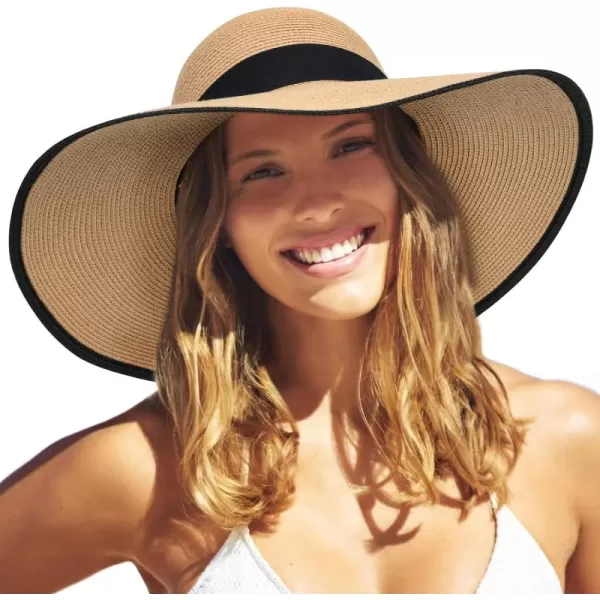 FURTALK Womens Sun Straw Hat Wide Brim UPF 50 Summer Hat Foldable Roll up Floppy Beach Hats for Women