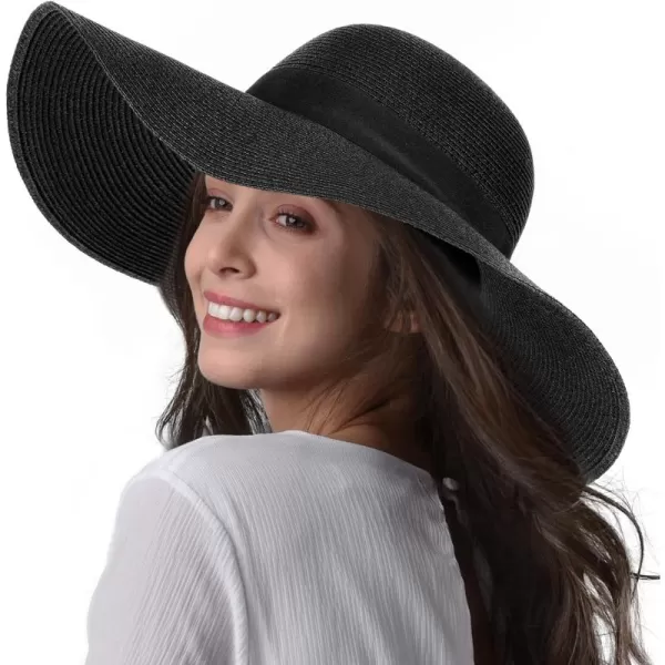 FURTALK Womens Sun Straw Hat Wide Brim UPF 50 Summer Hat Foldable Roll up Floppy Beach Hats for Women