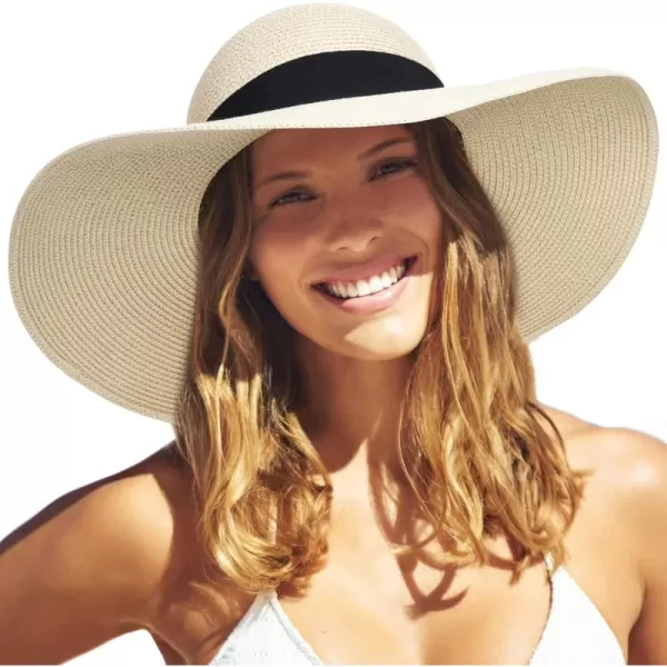 FURTALK Womens Sun Straw Hat Wide Brim UPF 50 Summer Hat Foldable Roll up Floppy Beach Hats for Women
