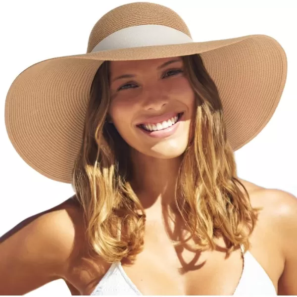FURTALK Womens Sun Straw Hat Wide Brim UPF 50 Summer Hat Foldable Roll up Floppy Beach Hats for Women