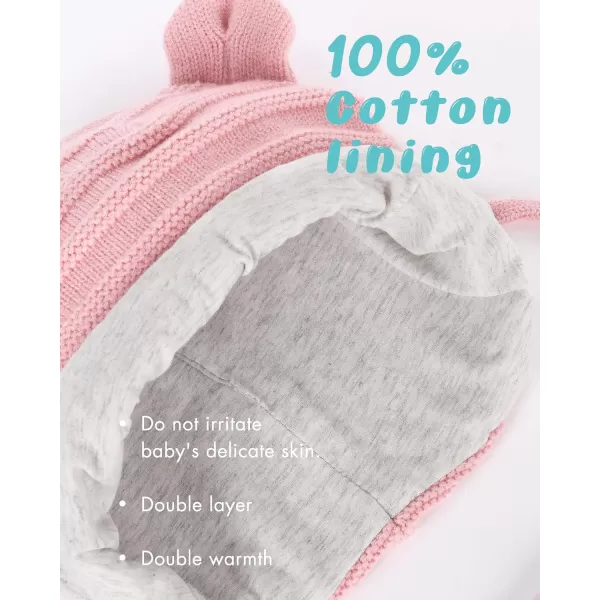 FURTALK Baby Beanie Winter Hat with Bear Ear for Toddler Boys Girls Cotton Lining Knitted Hat Cap