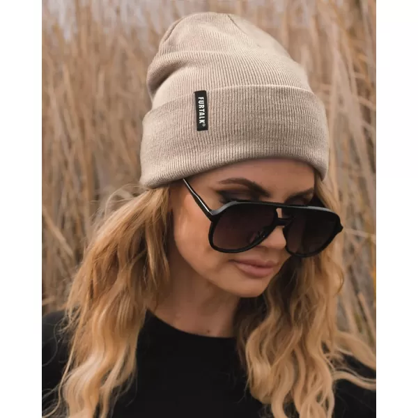 FURTALK Beanie Hat for Men Women Winter Hats for Women Men Soft Warm Unisex Cuffed Beanie Knitted Skull Cap