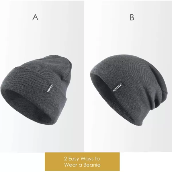 FURTALK Beanie Hat for Men Women Winter Hats for Women Men Soft Warm Unisex Cuffed Beanie Knitted Skull Cap