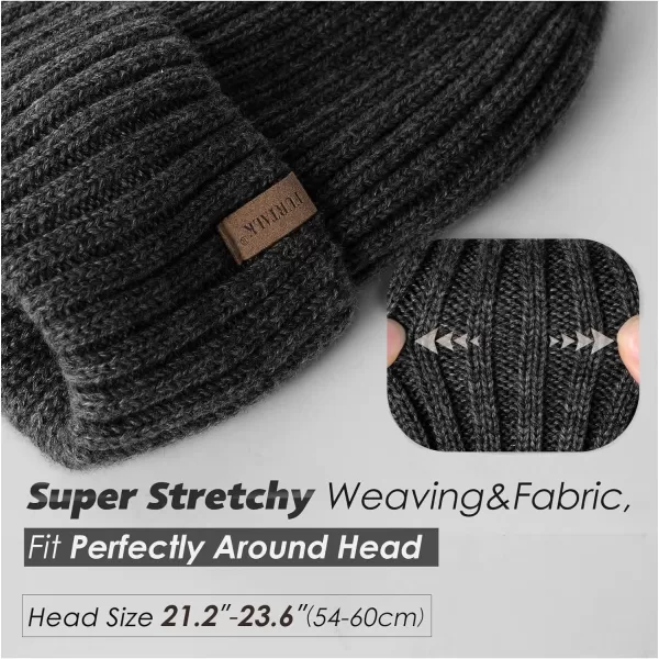 FURTALK Beanie Men Women Warm Winter Hats Acrylic Knit Cuffed Beanie Daily Beanie Hat Unisex Plain Skull Cap