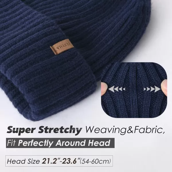 FURTALK Beanie Men Women Warm Winter Hats Acrylic Knit Cuffed Beanie Daily Beanie Hat Unisex Plain Skull Cap