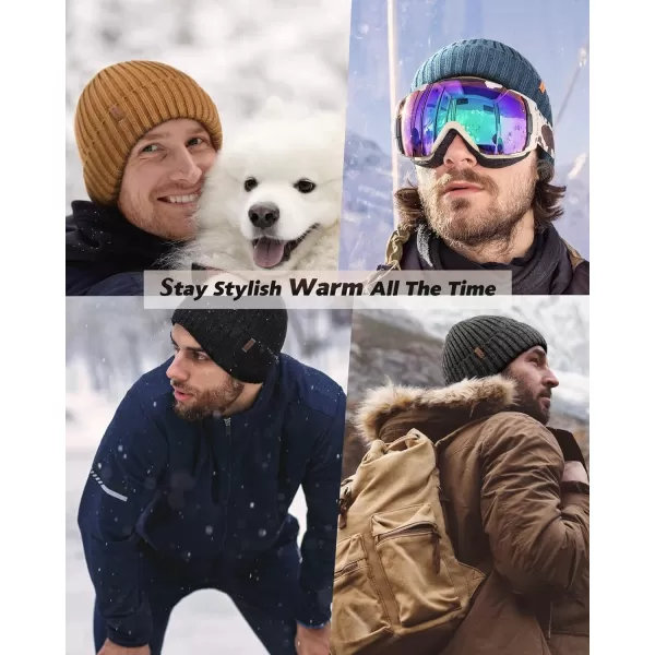 FURTALK Beanie Men Women Warm Winter Hats Acrylic Knit Cuffed Beanie Daily Beanie Hat Unisex Plain Skull Cap