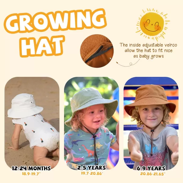 FURTALK Kids Bucket Hat Cotton Summer Toddler Sun Hat for Boys Girls Bucket Hat with Strings