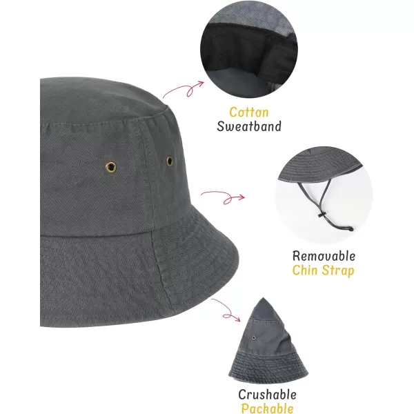 FURTALK Kids Bucket Hat Cotton Summer Toddler Sun Hat for Boys Girls Bucket Hat with Strings