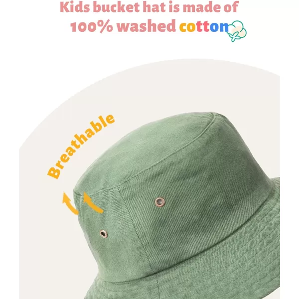 FURTALK Kids Bucket Hat Cotton Summer Toddler Sun Hat for Boys Girls Bucket Hat with Strings