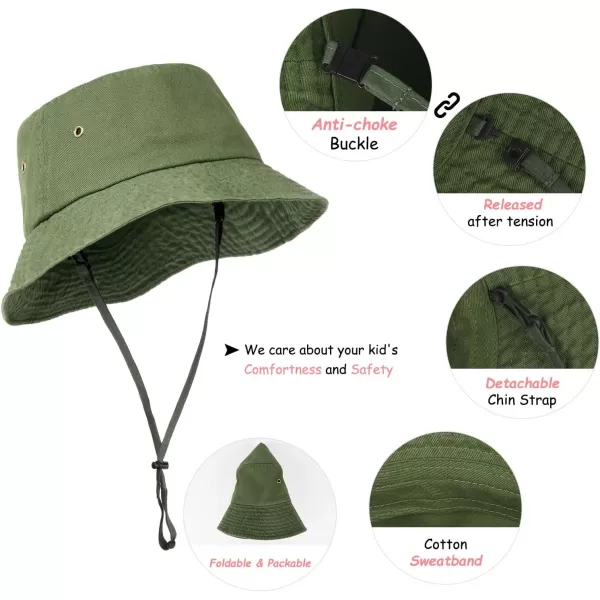 FURTALK Kids Bucket Hat Cotton Summer Toddler Sun Hat for Boys Girls Bucket Hat with Strings