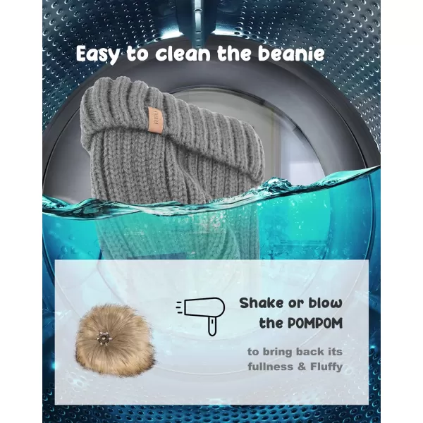 FURTALK Kids Winter Hat Toddler Knitted Pom Beanie Hat Cotton Lined Faux Fur Pom Pom Cap Baby Girls Boys Beanies