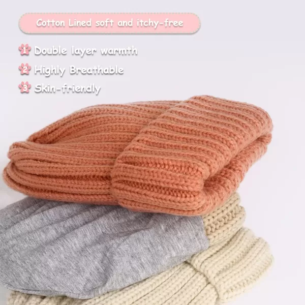 FURTALK Kids Winter Hat Toddler Knitted Pom Beanie Hat Cotton Lined Faux Fur Pom Pom Cap Baby Girls Boys Beanies
