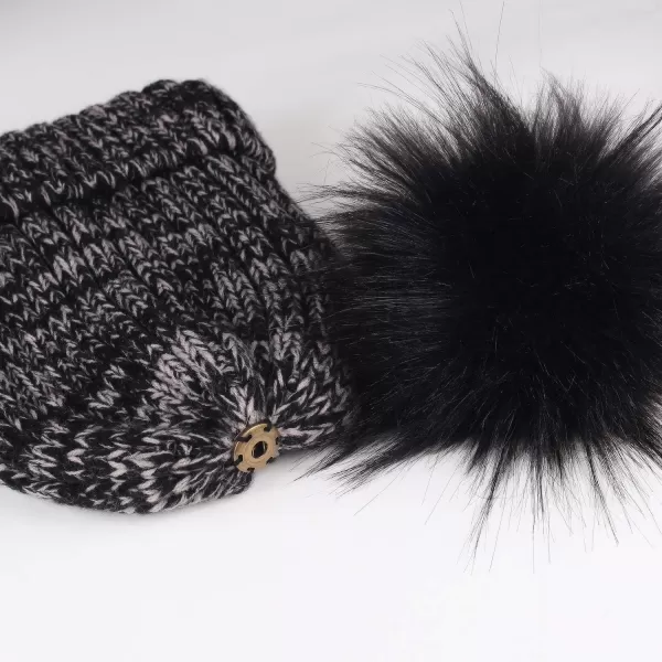 FURTALK Kids Winter Hat Toddler Knitted Pom Beanie Hat Cotton Lined Faux Fur Pom Pom Cap Baby Girls Boys Beanies