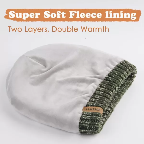 FURTALK Knit Beanie Hats for Women Men Fleece Lined Ski Skull Cap Slouchy Winter Hat