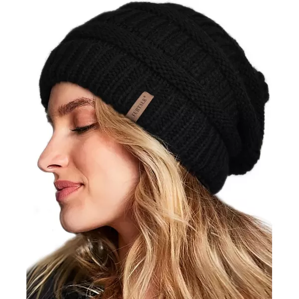 FURTALK Knit Beanie Hats for Women Men Fleece Lined Ski Skull Cap Slouchy Winter Hat