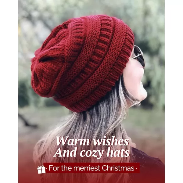 FURTALK Knit Beanie Hats for Women Men Fleece Lined Ski Skull Cap Slouchy Winter Hat