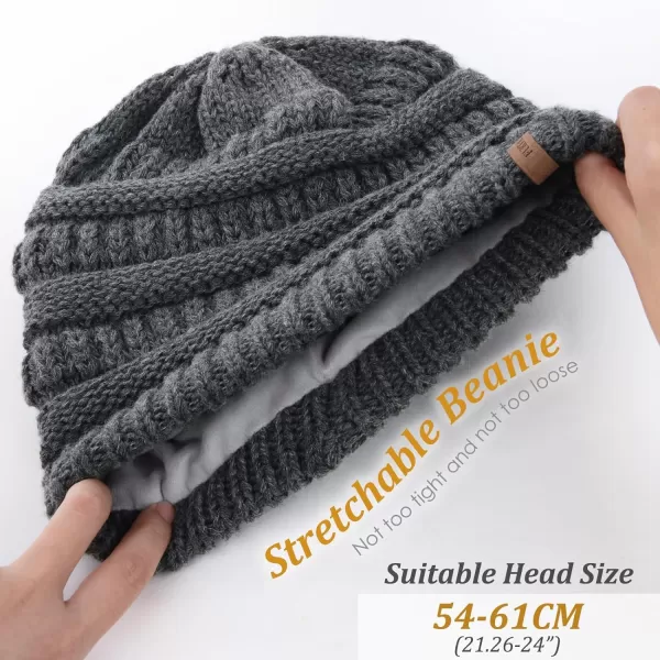 FURTALK Knit Beanie Hats for Women Men Fleece Lined Ski Skull Cap Slouchy Winter Hat