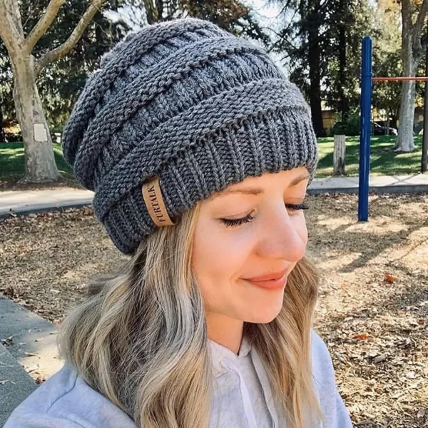 FURTALK Knit Beanie Hats for Women Men Fleece Lined Ski Skull Cap Slouchy Winter Hat