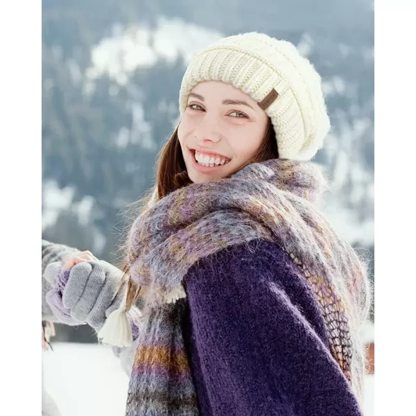 FURTALK Knit Beanie Hats for Women Men Fleece Lined Ski Skull Cap Slouchy Winter Hat