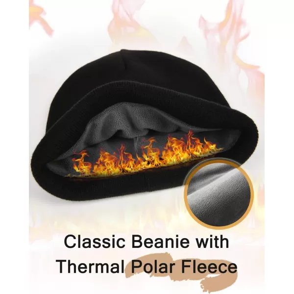 FURTALK Mens Beanie Fleece Lined Winter Hats Double Layered Stylish Knited Cuffed Plain Hat