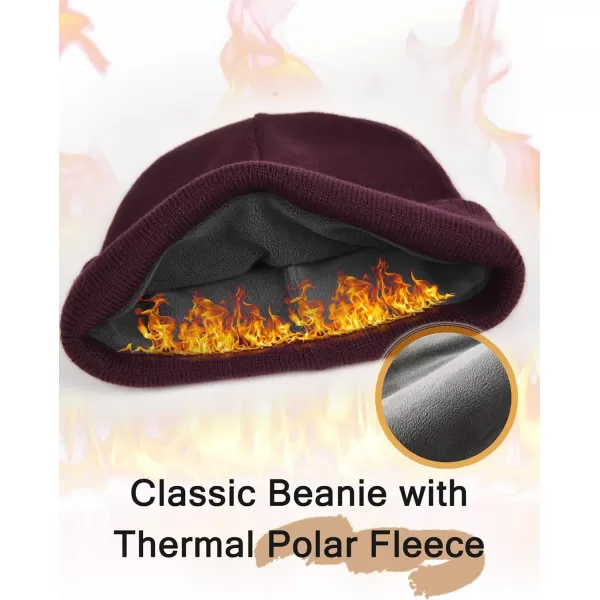 FURTALK Mens Beanie Fleece Lined Winter Hats Double Layered Stylish Knited Cuffed Plain Hat