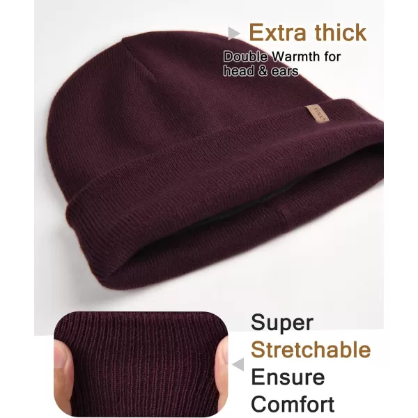 FURTALK Mens Beanie Fleece Lined Winter Hats Double Layered Stylish Knited Cuffed Plain Hat