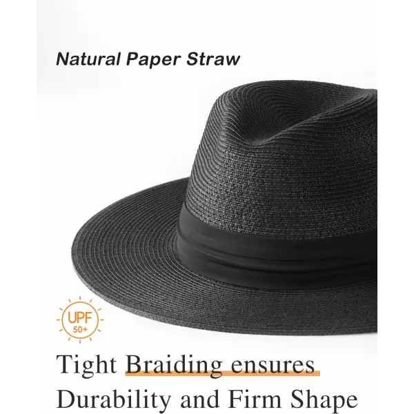 FURTALK Panama Hat Sun Hats for Women Men Wide Brim Fedora Straw Beach Hat UV UPF 50
