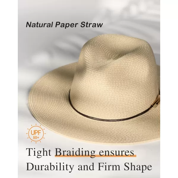 FURTALK Panama Hat Sun Hats for Women Men Wide Brim Fedora Straw Beach Hat UV UPF 50