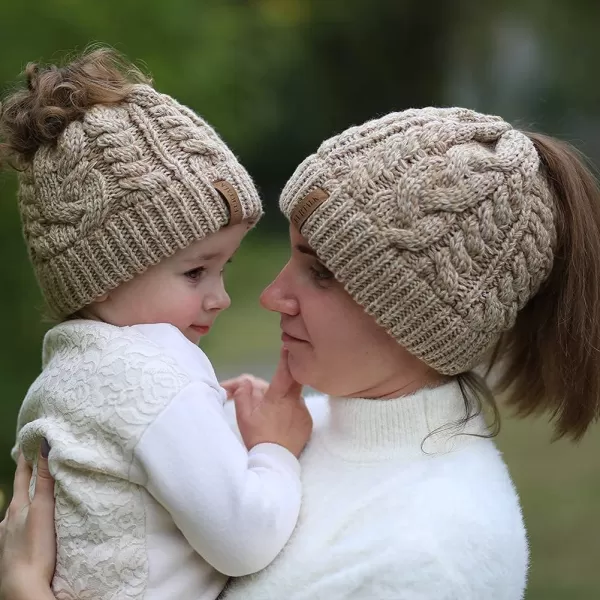 FURTALK Ponytail Beanies for Women Messy Bun Winter Hat with Tail Hole Cotton Lined Knit Skull Beanie Outdoor Runner Cap