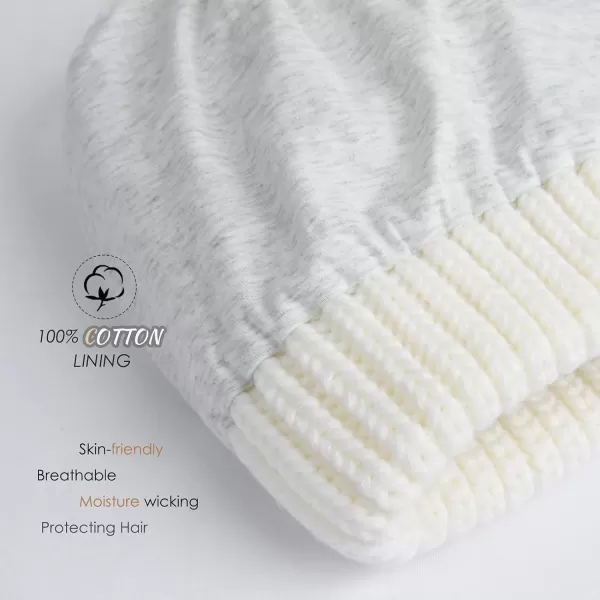 FURTALK Ponytail Beanies for Women Messy Bun Winter Hat with Tail Hole Cotton Lined Knit Skull Beanie Outdoor Runner Cap
