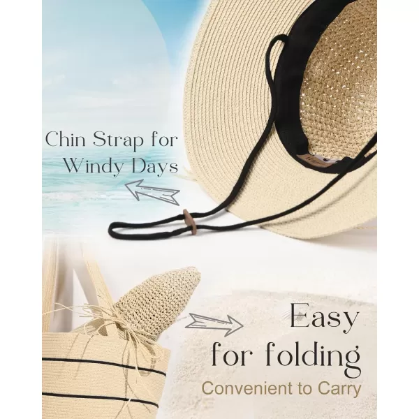 FURTALK Sun Hats for Women Beach Hat Wide Brim Handmade Straw Hat Breathable Foldable Packable Cap for Travel UPF