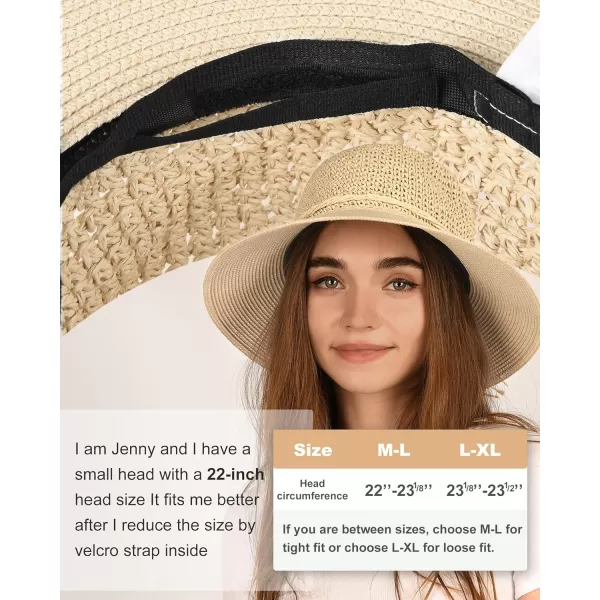 FURTALK Sun Hats for Women Beach Hat Wide Brim Handmade Straw Hat Breathable Foldable Packable Cap for Travel UPF